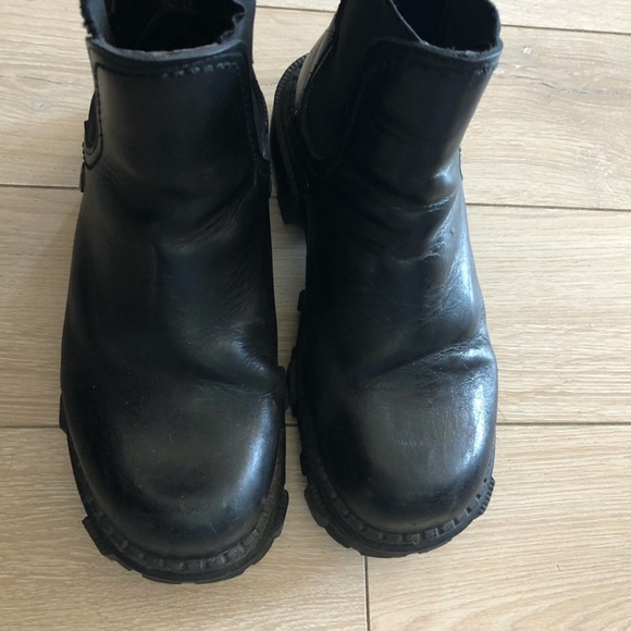 Vintage Destroy Platform Chunky Heel Leather Boots US Size 5.5 - Picture 2 of 14